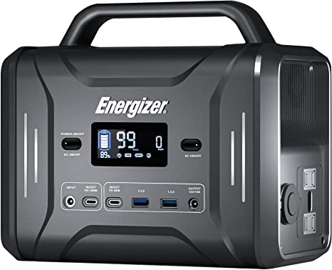 Energizer Portable Power Station 300W/320Wh Solar Generator Fast Charging by LiFePO4 Batteries, LED Flashlight and Multiple Charging Ports, Emergency Power Supply for Solar Panel(10.8-23.5V,3A) Camping/Indoor/Outdoor/RV