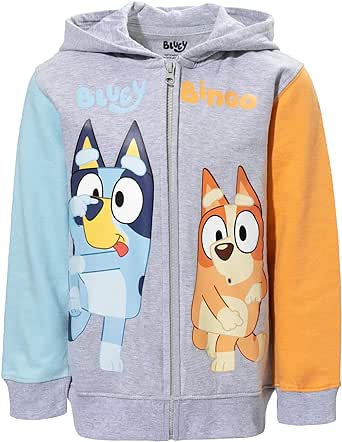 Bluey Fleece Zip Up Hoodie Toddler to Big Kid Sizes (2T - 10-12)