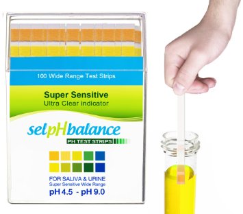 SelpHbalance pH Test Strips 45-9 Great For testing Urine Saliva Drinking Water Pool Hot Tub and Alkaline Diet Easy to Read High-Quality Test Strips Fast and Accurate Results 100ct