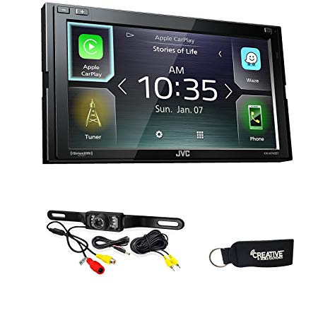 JVC KW-M740BT Compatible with Apple CarPlay, Android Auto 2-DIN AV Receiver (No CD Drive) with Back up Camera