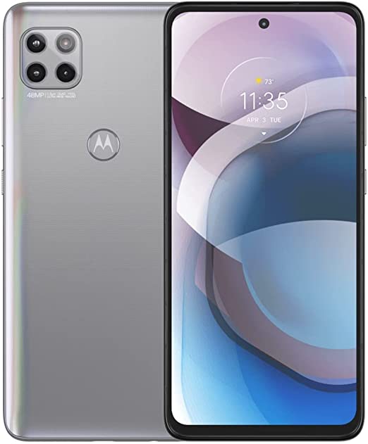 Motorola One 5G Ace 2021 (128GB, 6GB) 6.7", Snapdragon 750G, 5000mAh Battery, US 5G / Global 4G LTE Fully Unlocked (Verizon, T-Mobile, AT&T, Global) XT2113-2 (64GB SD Bundle, Frosted Silver)