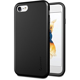 iPhone 7 Case, LUVVITT [Super Armor] Shock Absorbing Case Best Heavy Duty Dual Layer Tough Cover for Apple iPhone 7 - Black