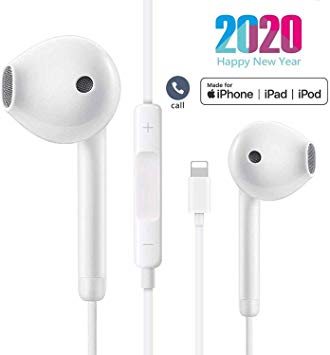 Earbuds Earphones Connector Pop-up Pair Headphones Noise Isolating Headset Support Call Volume Control Compatible with iPhone 11/7/8 Plus/X/XR/XS Max/for iOS 10.3 or highe Built-in Dishwashers