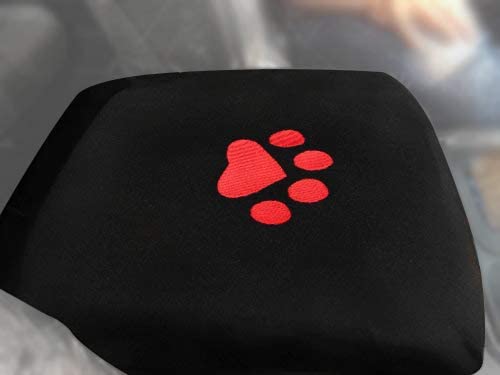 Truck Center Armrest Console Cover for Dodge Ram 1500 2500 3500 4500 5500 Pickup Trucks 1993-2019 (Dog Paws, Red)