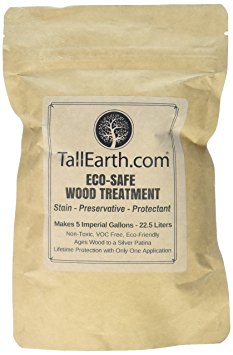 Tall Earth TEESWT5G Eco-Safe Wood Treatment, Stain and Preservative, Non-Toxic/ VOC Free/ Natural Source, 1/3/5 gal (5 gal)