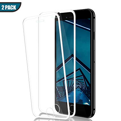 iPhone 8 Plus/7 Plus/6S Plus/6 Plus Screen Protector by BIGFACE,[2 Pack] Full Coverage Premium Tempered Glass,HD Clarity,Anti- Scratch,Anti-Bubble 3D Touch Accuracy Film for iPhone 8P/7P/6SP/6P-White