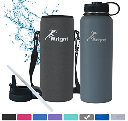 Stainless Steel Vacuum Insulated 40/32 OZ Sports Water Bottle|Best Water Bottle for Men&Women|BUY ONE GET THREE FREE GIFTS-A Straw Lid& A Bottle Pouch & A Bottle Brush