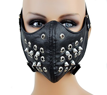 Black Spike Motorcycle Face Mask Protective Paint Ball Gear