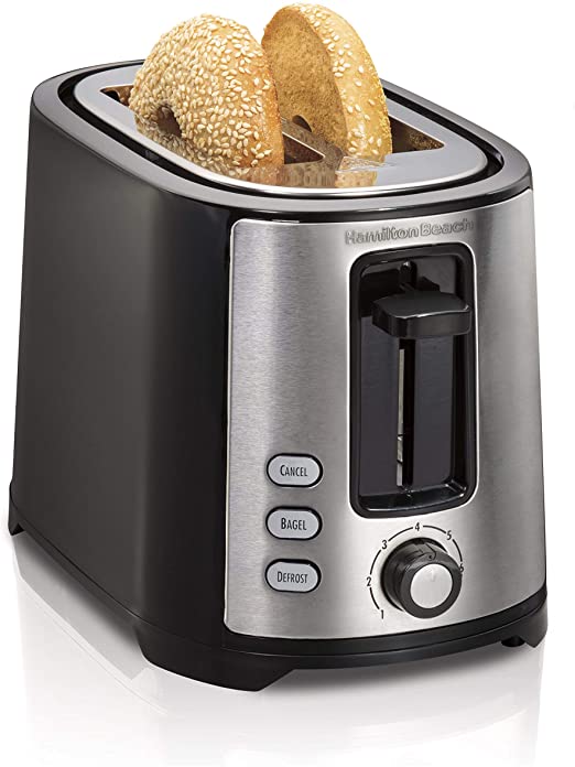 Hamilton Beach Beach Extra-Wide 2 Slice Slot Toaster, Black (22633) (Renewed)