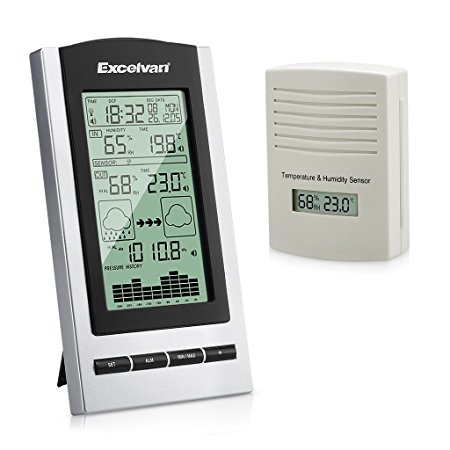 Excelvan Wireless Indoor & Outdoor Digital Multifuction Weather Station with Sensor- Monitors Temperature, Dew Point, Barometer and Humidity, Weather Forecast Tendency Indicator(WH1170)