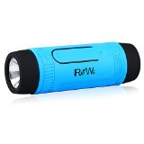 Bluetooth SpeakerRealwe Portable OutdoorIndoor LED Flashlight Powerful Bass Wireless Bluetooth Speaker with 4000mAh Emergency Powerbank and compatible all Bluetooth Devices