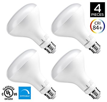 4-Pack of Hyperikon BR30 LED Bulb, 9W (65W equivalent), 3000K (Soft White Glow), Wide Flood Light Bulb, 120° Beam Angle, Medium Base (E26), Dimmable, UL-Listed and Energy Star-Qualified