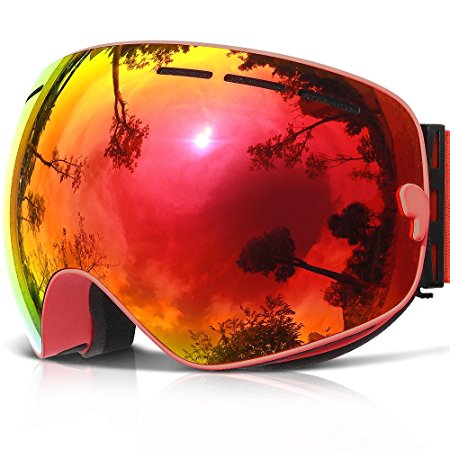 COPOZZ G1 Ski Goggles For Snow Snowboard Snowmobile Skate - For Men Women Youth Boy Girl - Anti Fog UV Protection OTG Over Glasses Helmet Compatible Detachable Double Lens