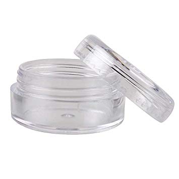 25/50/100/200 Clear Plastic Cosmetic Sample Containers - 5 Gram (Pack 25)