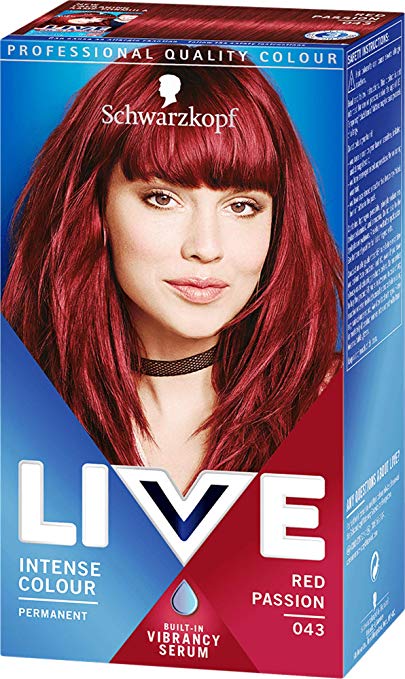 Schwarzkopf Live Intense Permanent Hair Colour Kit, Red Passion (number 43)