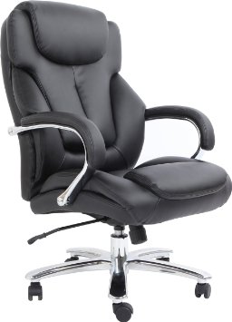 Comfort Products 60-5600T Admiral III Big & Tall Executive Leather Chair, Black