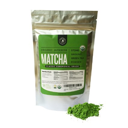Jade Leaf - Organic Japanese Matcha, Classic Ceremonial Grade (For Sipping as Tea) - [100g Value Size]