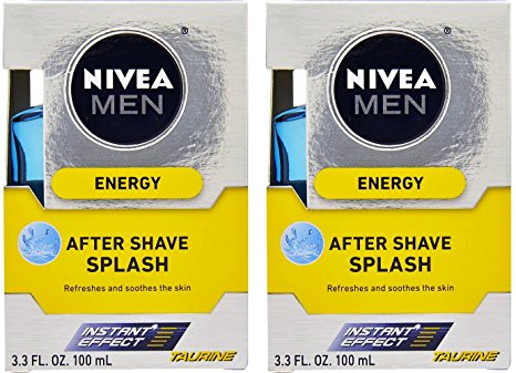 Nivea For Men Energy Taurine After Shave Splash, 3.3 Ounce (Pack of 2)