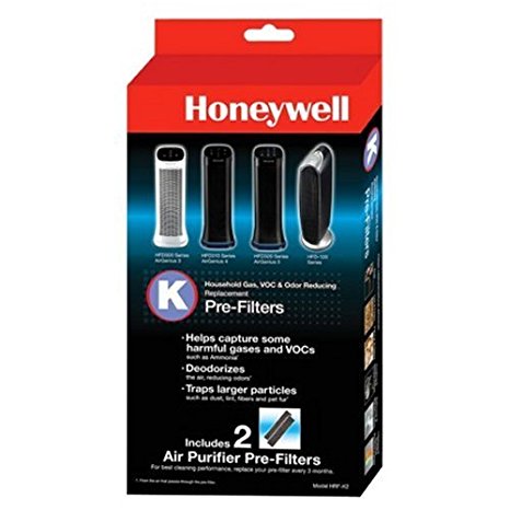 Bundle of Four Honeywell Filter K Household Odor & Gas Reducing Pre-filter 2 Packs, HRF-K2