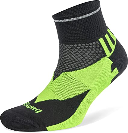 Balega Enduro Reflective V-Tech Arch Support Performance Quarter Athletic Running Socks for Men and Women (1 Pair)