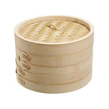 JapanBargain S-2222, Bamboo Steamer Two Tiers, 8-inch