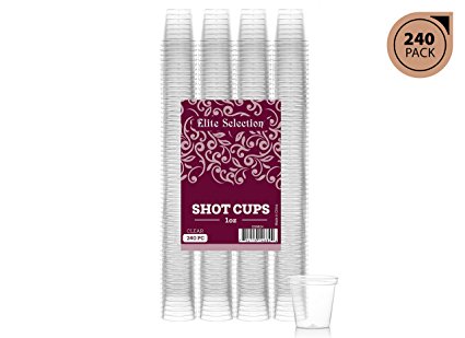 Elite Selection Pack Of 240 Party 1 Oz. Shot Glasses Disposable Plastic Cups