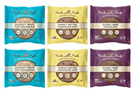 Munk Pack - Variety Pack - Protein Cookie - 6 Pack - 18g Protein, Vegan, Gluten-Free, Soft Baked - 2.96oz (Variety Pack)