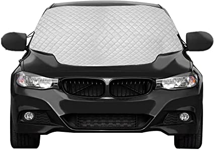 Goolsky Car Windscreen Cover, Protective Windshield Cover Frost Sun Shade Heavy Duty Ultra Thick - Snow Ice Frost Sun Anti-UV Dust Water Resistent Pefect Fit for All Seasons Summer/Winter