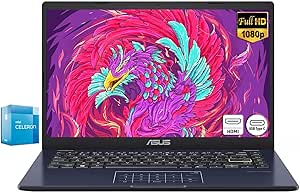 ASUS Vivobook Go Ultrathin Laptop E410, 14'' FHD Display, Dual-Core Intel Celeron N4500 (Up to 2.80GHz), 4GB DDR4 RAM, 64GB Storage, Webcam, Long Battery, Win 11S, W/Mouse Pad