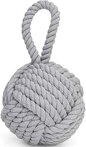 Pomeat Nautical Decorative Door Stop Rope Weighted Door Stoppers for Bottom of Door Cute Door Stopper Heavy Duty Doorstop for Bookend Home Window Wedge Door Holder to Keep Door Open 6'' (Grey)