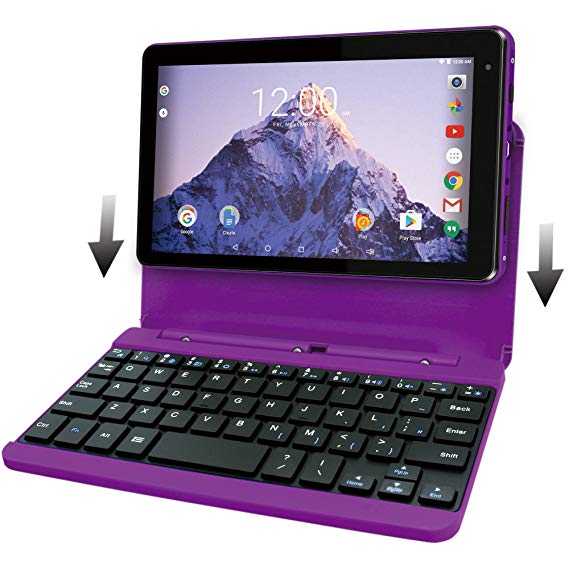 2017 Newest Premium High Performance RCA Voyager 7" 16GB Touchscreen Tablet With Keyboard Case Computer Quad-Core 1.2Ghz Processor 1G Memory 16GB Hard Drive Webcam Wifi Bluetooth Android 6.0-Purple