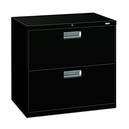 HON Brigade 2-Drawer Filing Cabinet - 600 Series Lateral Metal File Cabinet, 30"W by 19-1/4"D, Black (H672)