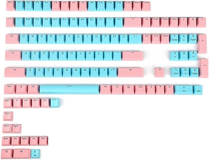 Carbon Miami PBT Doubleshot Shine Through ANSI Backlit Keycaps for MX Mechanical Keyboard Melody 96 KBD75 68 61 87 104 Keychron(Only Keycap) (Miami)