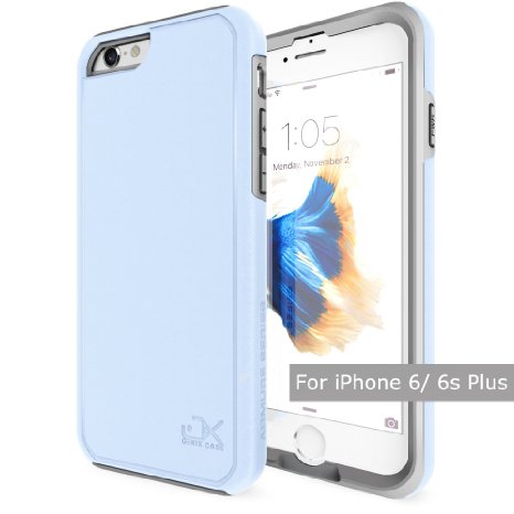 iPhone 6S Plus Case, Genix Case Armor Series Dual Layer Premium Protective Case for Apple iPhone 6 Plus (2014) / iPhone 6S Plus (2015) - Blue/ Gray