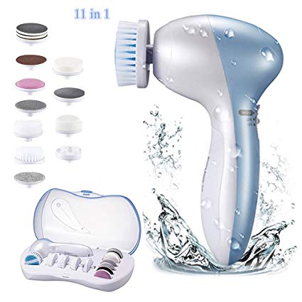 MAYBUY 5 in 1 Electric Facial Cleansing Wash Face Brush Pedicure Foot Care File Tool for Remove Dead Skin Care Brush for Deep Cleansing Body