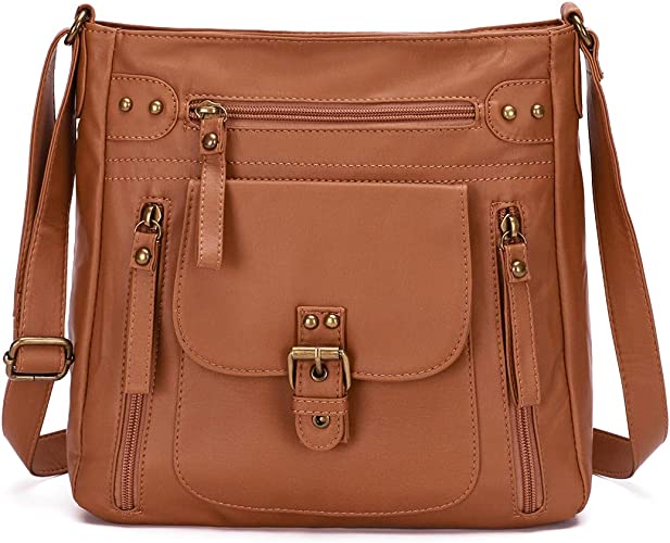 KL928 Crossbody Bags for Women PU Washed Leather Hobo Shoulder Purses and Handbags