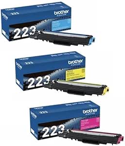 Brother Genuine Cyan, Magenta and Yellow Toner Cartridge Set, TN223C, TN223M, TN223Y