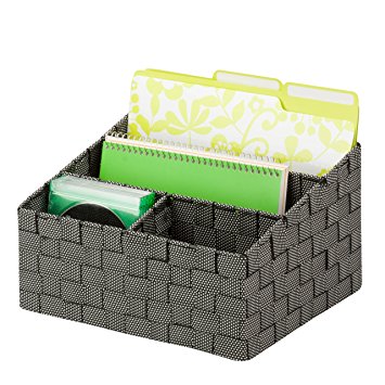 Honey-Can-Do OFC-03690 Mail and File Desk Organizer, 12 by 10.25 by 7-Inch, Salt and Pepper