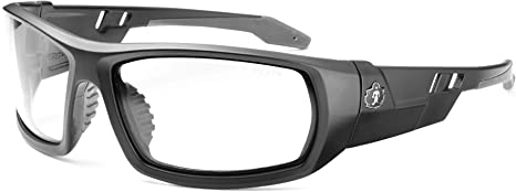 Ergodyne Skullerz Odin Safety Glasses- Matte Black, Anti-Fog Clear Lens
