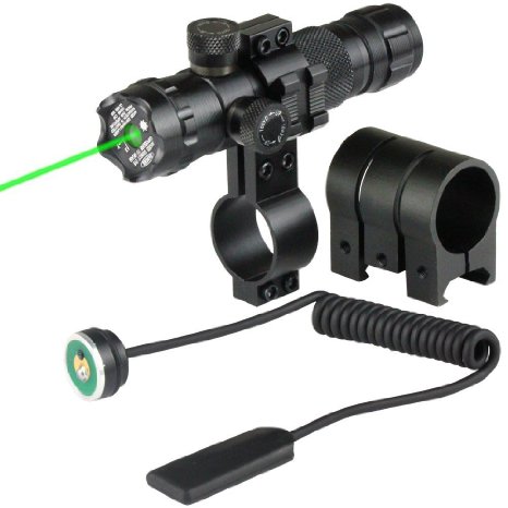 VERY100 Tactical Green Laser Dot Outside Adjusted hunting rifle Rifle gun Rifle Scope Sight With 2 Mounts