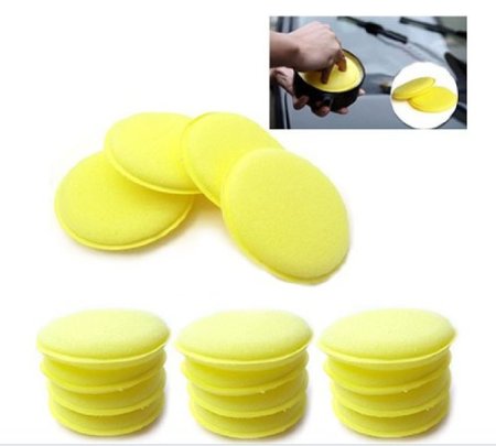 Factory Direct Sale pack of 60 Waxing Polish Wax Foam Sponge Applicator Pads Fit for Clean Car Vehicle Auto Glass Yellow