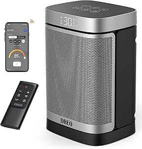 Dreo 1500W Smart Space Heaters for Indoor Use, Portable Heater with 70°Oscillation, WiFi Alexa & Google Assistant Electric Heater, with Thermostat & Remote, Safety Small Heater for Office Home