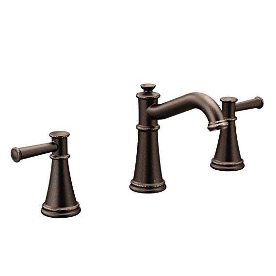 Moen T6405ORB Belfield Two-Handle 8-Inch Widespread Bathroom Faucet Trim Kit, Valve Required, Oil Rubbed Bronze