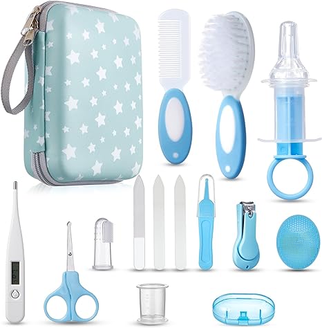 Baby Grooming and Health Kit, Lictin Safety Care Set, Newborn Nursery Health Care Set with Hair Brush,Comb,Nail Clippers and More for Newborn Infant Toddlers Baby Girls Boys