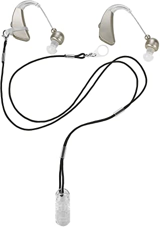 Hearing Aid Clip - Protective Holder with Anti Lost Lanyard Cord - Rope with Loops and Clip and Security Clip Ideal for Behind The Ear Hearing Aids and Personal Sound Amplifiers