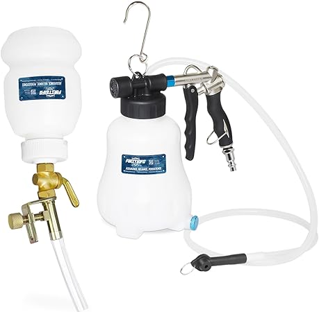 FIRSTINFO A1157KUS-1.1 Liter Vacuum Brake Bleeder Kit w/Refilling Bottle, One-Person, and Hand-Free Operation