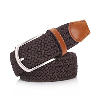 Weifert Men’s Casual Elastic Belt Women's Multicolored Braided Stretch Belts