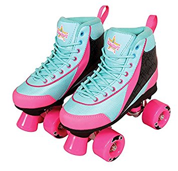Kandy Skates Summer Days Teal and Pink Roller Skates