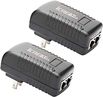 PoE Adapter, 24V 15.W Passive PoE Injector, 10/100M Compatible with Ubiquiti POE-24-12W, POE-24-12W-WH, POE-25-5W.(2Pack)