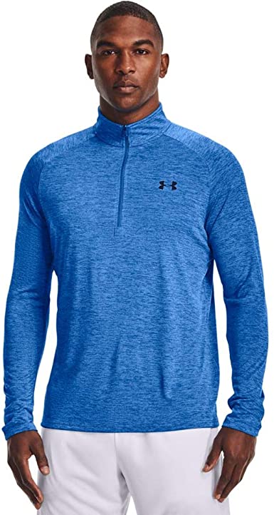 Under Armour Tech 2.0 1/2 Zip, Haut à Manche Longue Homme, Academy / Steel, L